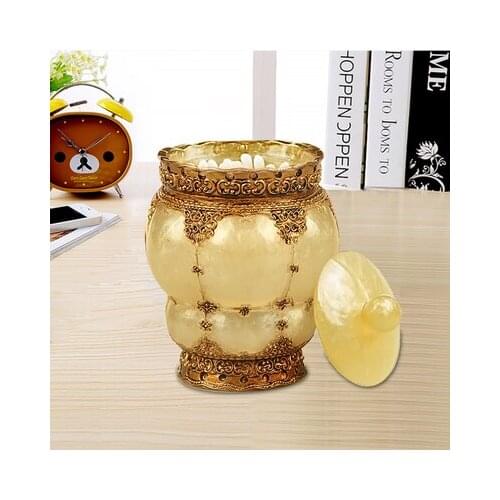 Round Resin Toothpick box Covered Cotton storage box With Lid Toothpick HolderToothpick Cans Cotton swab box Home Accessories