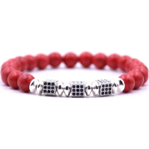 Cube Alloy Gem Stone Bracelet Natural Stones Stretch s Yoga Reiki Prayer Beads Lucky