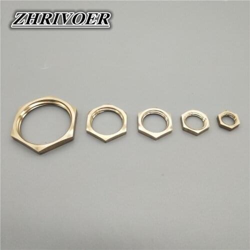 Brass Hex Lock Nuts Pipe Fitting M10 M12 M14 M16 M20 1/8" 1/4" 3/8" 1/2" 3/4" 1" BSP Female Thread Hexagonal Shank Cap