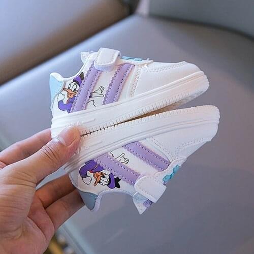 Cartoon Disney cute childrens casual shoes spring and autumn childrens shoes Donald Duck baby soft bottom non-slip first step