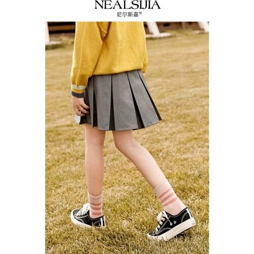 Soft Mori Spring Solid Color Pleated Skirt Autumn Skater Ruched Harajuku School Mini Girls Skirts Kawaii Polleras Skirts BW59DR