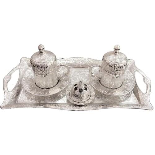 Turkey authentic WONDERFUL Rose Patterned Silver Set of 2 Coffee Cups Elegant FREE SHIPPING FREE SHIPPING FRE FREE SHIPPING