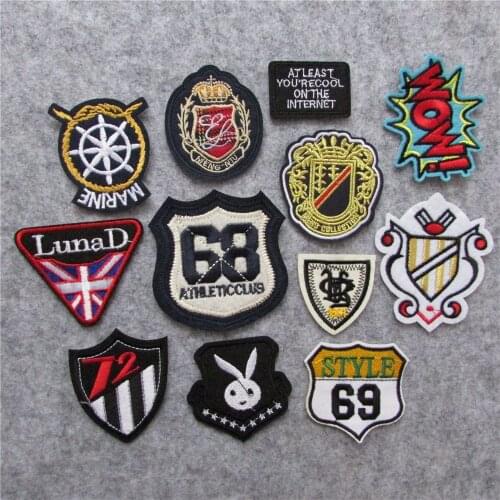 2016 year fashion style new arrive mixture badge patter hot melt adhesive applique embroidery patches stripes DIY accessories