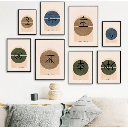 Wall Decor Canvas Poster Hindu Art Symbol Prints Illustration of Rebirth Health Symbol in Sanskrit Energy Spiritual Pictures