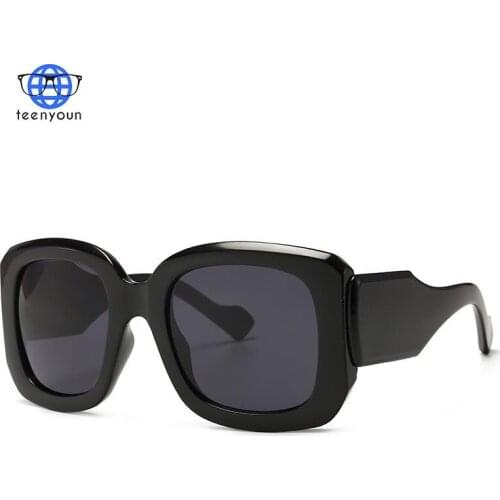 TEENYOUN Trendy Glasses Girl 2021 Square Sunglasses for Women Men Brand Designer Oversize Square Frame Sun Glasses Oculos de so