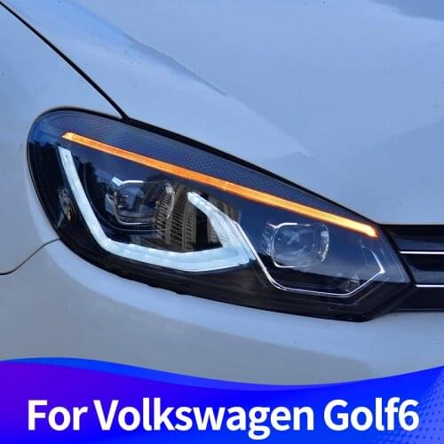 Headlight Assembly for Volkswagen Golf 6 2008-2013 Golf6 MK6 LED DRL LED Turn Signal LED High Beam Full LED Light Source