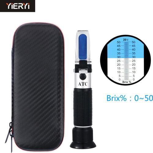 YIERYI New Portable 0-50% Brix Refractometer Handheld sugar refractometer 0-50% high-sugar meter sweetness meter with paper box