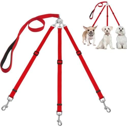 Multi-chain with a ropeThree Way Pets Dog Leash Adjustable Triple Dog Leash for Small Medium Dogs Cats Pet Supplies Leash