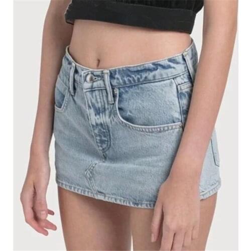 Sexy bag hip denim skirt pants street style European and American fashion womens high waist denim shorts skinny European and Am