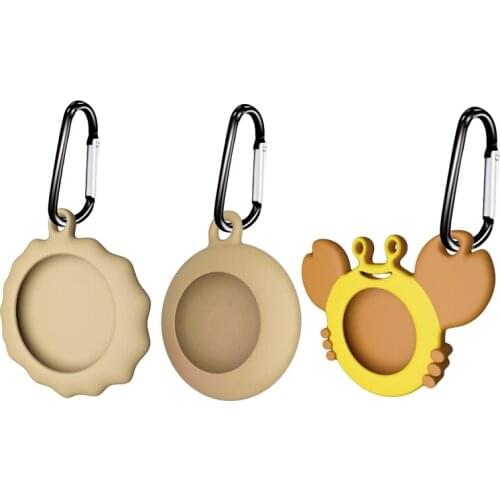 Silicone Protective Case Cover, 3D Cartoon with Keychain Hook for Air Tags Tracker, Anti-Scratch Case Protective Cover M5TD