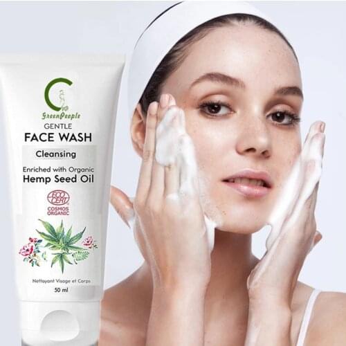GPGP Greenpeople 50ml Hemp Facial Cleanser Deep Cleansing Remove Blackheads Aloe Face Wash Cream Moisturizing Unisex Skin Care