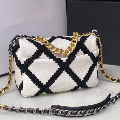 Plaid Crossbody Bag Women Chain Bolsos Mujer Real Leather Torebka Famous Womens Handbag Brand One Shoulder Woman Bag Totes 26cm