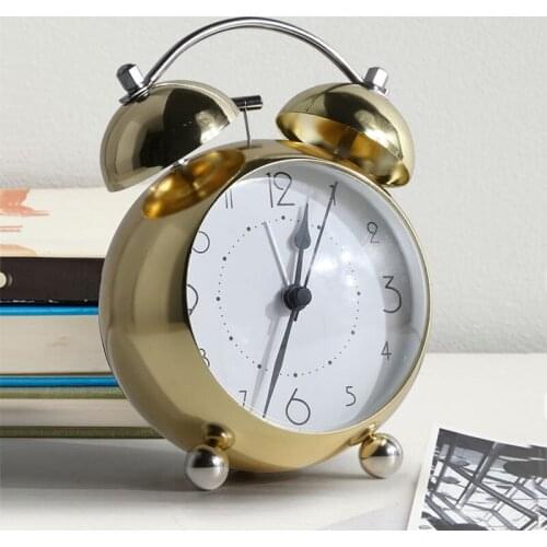Light luxury night light mute alarm clock simple Nordic style personality creative clock decoration night light clock ins