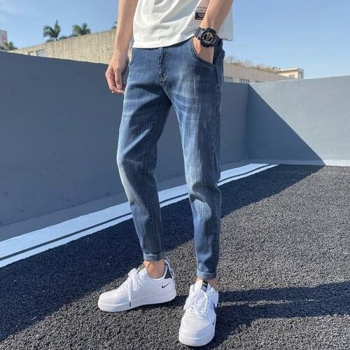 Spring/Summer 2021 Rig Pants Mens Fit Ankle Length Jeans Nine Cent Casual Mens Pants Small Leg Jeans