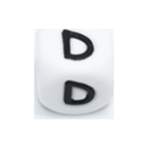 10 PCS Letters D Baby Pendants Silicone Letters Beads Food Grade Teething Toys DIY Crafts Baby Nursing Products Alphabet Beads