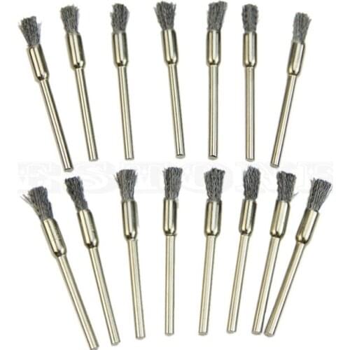 10x 3*5mm Steel Pencil Wire Wheel Cup Brushes Kit Accessories for Polished Rotary Tool