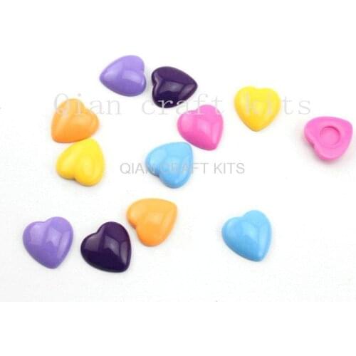 250pcs lovely acrylic resin heart charms cabochon confetti kawaii DIY supply jewelry accessories 19mm