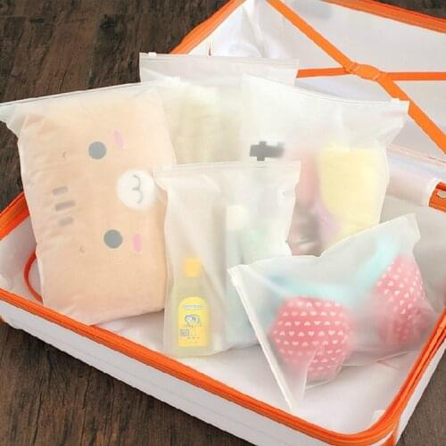 4Pcs Swimming Bags Matte Frosted Travel Pouch Swimming Bag Sealed Waterproof Transparent Ziplock Bag For Clothing Bras Shoes New