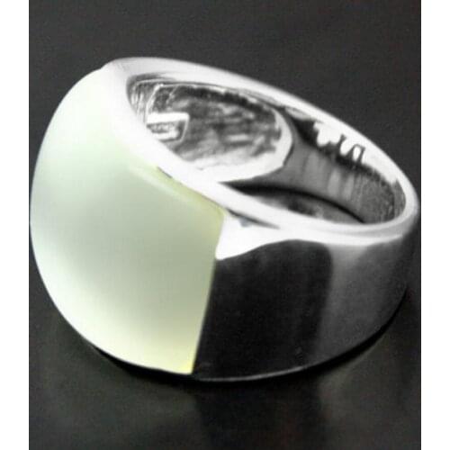 Free shipping 7*20mm 925 STERLING SILVER NATURAL CLEAR WHITE OPAL RING SIZE 7/8/9/10