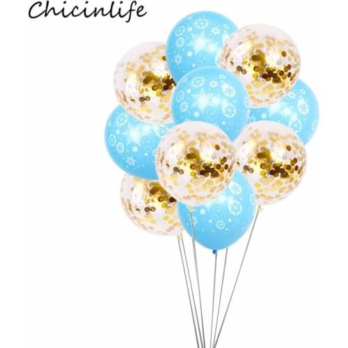 Chicinlife 12inch Snowflake Latex Balloon Confetti Balloon Christmas Decoration New Year Party Supplies