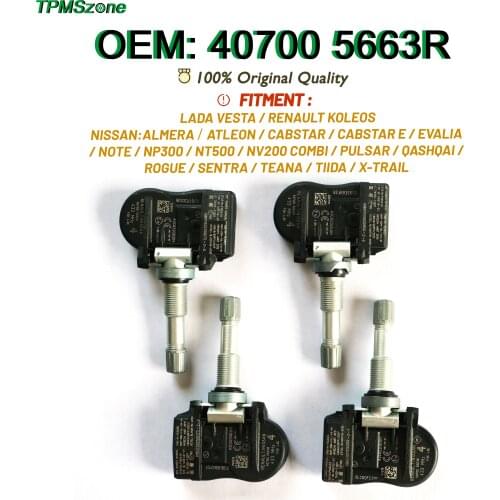 CarTPMS 40700-5663R FOR 2014-2016NissanQashqaiTeanaRogueTiidaLada 433MHz TirePressureMonitorSensor 407005663R REPLACE 407003VU0A