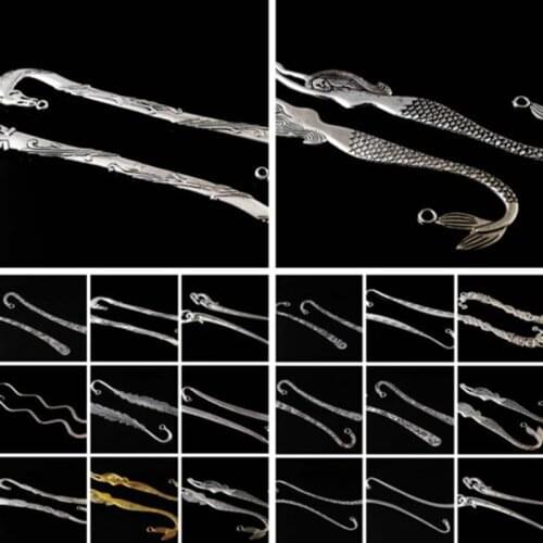 8-15cm Tibetan Silver Gold Metal Curved Bookmarks Charms Findings Different Shapes DIY Necklace Jewelry Making Findings