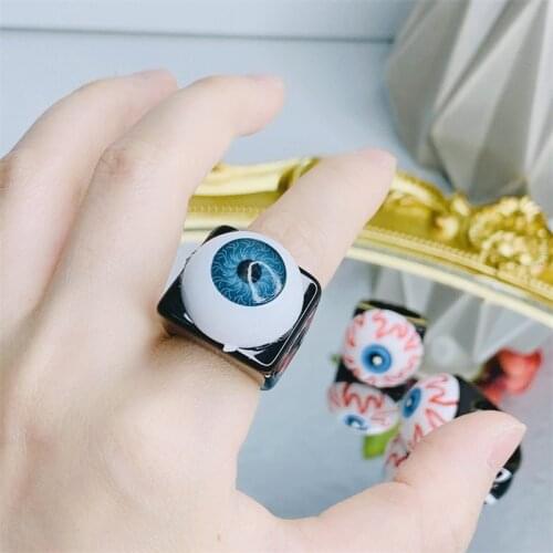 2021 Personality Fun Resin Rings for Women Acrylic Funny Demon Eye Ring Female New Fashion Vintage Geometric Ring Jewelry Gifts