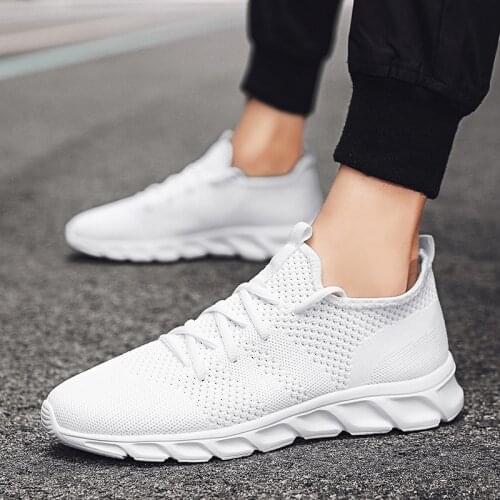 Summer Men Sneakers Tennis Sport Running Shoes Breathable Solid Male Casual Shoes Men Trainers Jogging Walking Sneakers Plus 48