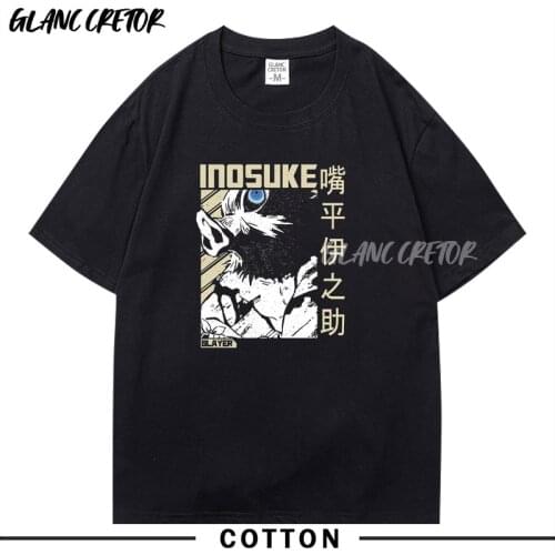 Kimetsu no Yaiba Cool Harajuku Anime T Shirt Men Short Sleeved Casual T-shirt Cotton Manga Tee Tops Cotton Tops Tees