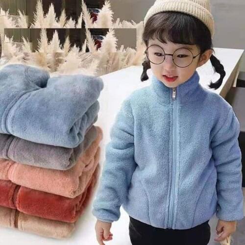Baby Boys Jacket Fleece Solid Kids Clothes Winter Children Jackets for Toddler Girls Outerwear Coat