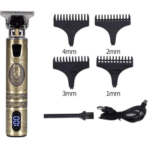 SK hair trimmer USB rechargeable hair clipper haircut machine oilhead clipper white hair carving engraving beard trimmer LCD