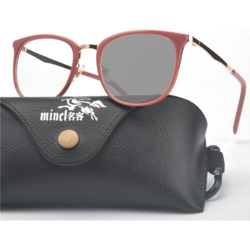 MINCL/ 2018 cat Reading Glasses Photochromic stylish and colorful classic youthful round women reading glasses with case NX