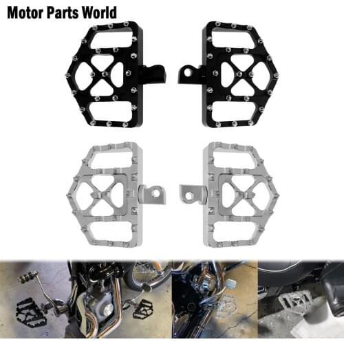 Motorcycle Rear Foot Pegs Wide Floorboards Footrests Pedals For Harley Dyna Sportster XL883 Street Bob Touring Bobber Chopper