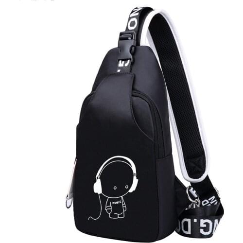 New arrival black Crossbody Bags for Boy Lightweight Messenger Chest Bag Mini Waterproof Travel Shoulder Bag Pack Mens bag