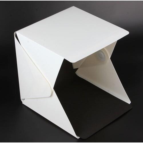 New (23x23x23cm) Mini Folding Studio Diffuse lightBox With LED Light Black White Background Photo Studio Accessories