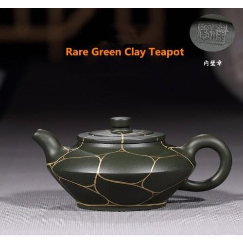 190ml Yixing Authentic Rare Green Clay Teapot Famous Chinese Kung Fu Tea Zisha Tea Pots Pu'er Tea Black Tea Gift Free Shipping