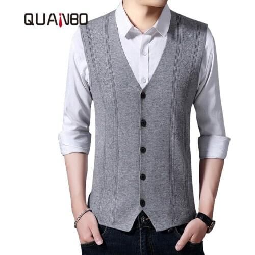 QUANBO Mens Wool Sweaters