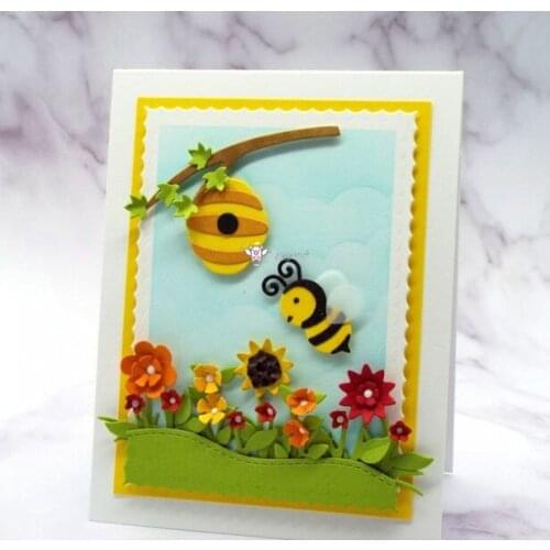 Mmao Crafts Metal Steel Cutting Dies New Bee house decoration Stencil For DIY Scrapbooking Paper/photo Cards Embossing Dies