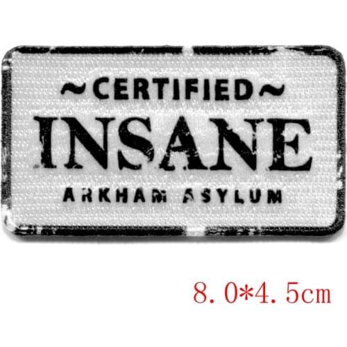 Certified insane arkham the joker full of embroidery badge iron on patch
