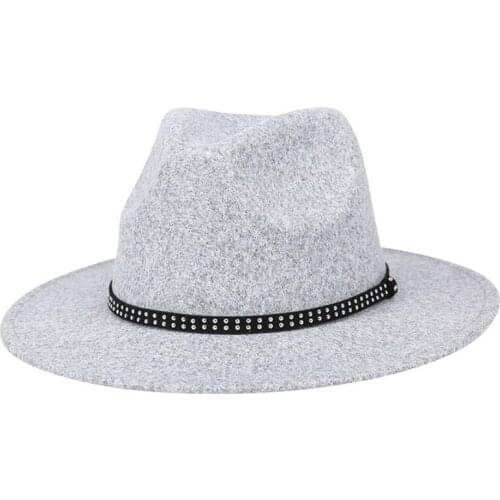5pc Fedoras Male Female Felt Fedora Hat For Women Men Jazz Panama Cap Woman Man Caps Wide Brim Hats Autumn Winter Wholesale