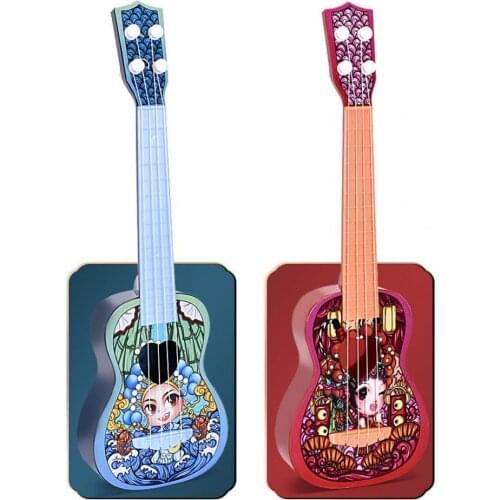 Beginner Ukulele Compact Exquisite Workmanship Smooth Surface Red Mini Instrument Learner Toy Kids Christmas Gift Delicate Craft