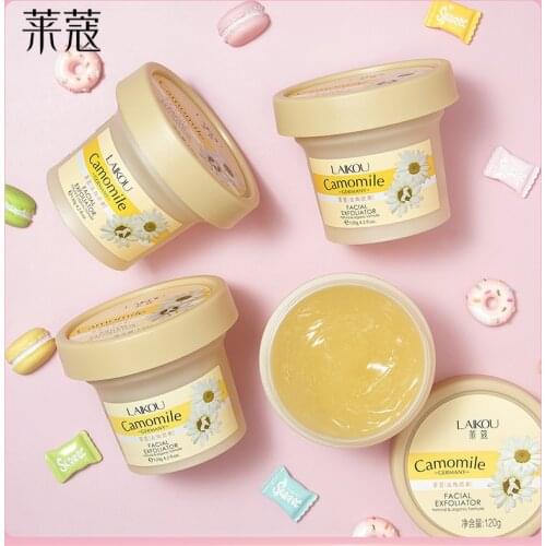 Unisex Face Exfoliating Cream Facial Exfoliator Clean Pores Gently Moisturizing Face Scrub Gel Camomile Essence Skin Care 120g