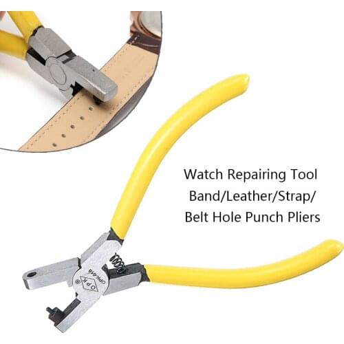 Shellhard Universal 2mm Leather Belt Watch Band Hole Puncher Plier Round Square Oval hole punch Plier Leather Watch strap