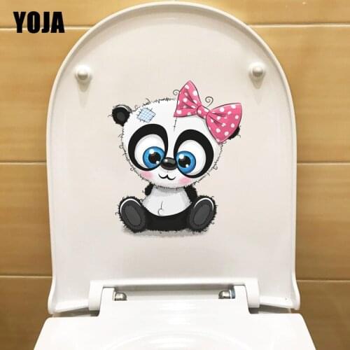 YOJA 21.3×25.3CM Modern Art Cartoon Panda Lovely Bedroom Wall Decals Fashion Toilet Stickers T1-3204
