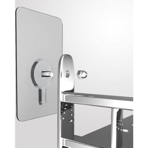 YYSD Strong Self Adhesive Screw Hook Wall Mouted Stainless Steel Seamless Shelf Hanger