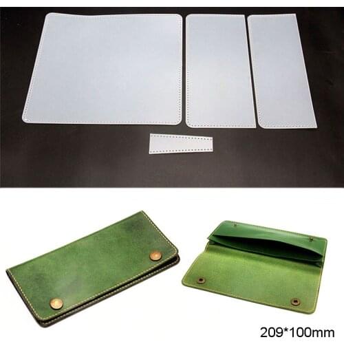 Handmade leather DIY Womens long Purse PVC version drawing