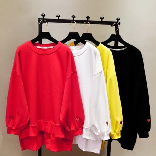 2021 Fashion Spring Embroidery Female Sweatshirt For Women Top Pullovers Batwing Sleeve Loose Big Size Clothes New Hoodie