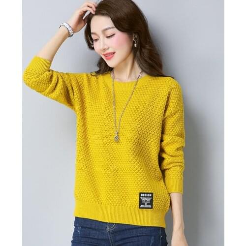 2021 New Autumn winter Women Knitted Sweaters Pullovers Casual Long Sleeve Solid Color All-match Pull Femme Short Sweater Women