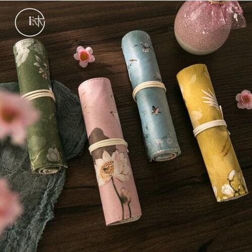 1pc Chinese Traditional Antique Series Pencil Case Bag For Girls Portable School Office Stationery Supplies New Arrival