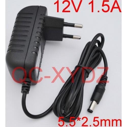 1PCS High quality DC 12V 1.5A IC program AC 100V-240V Converter Switching power adapter 1500mA Supply EU Plug DC 5.5mm x 2.5mm